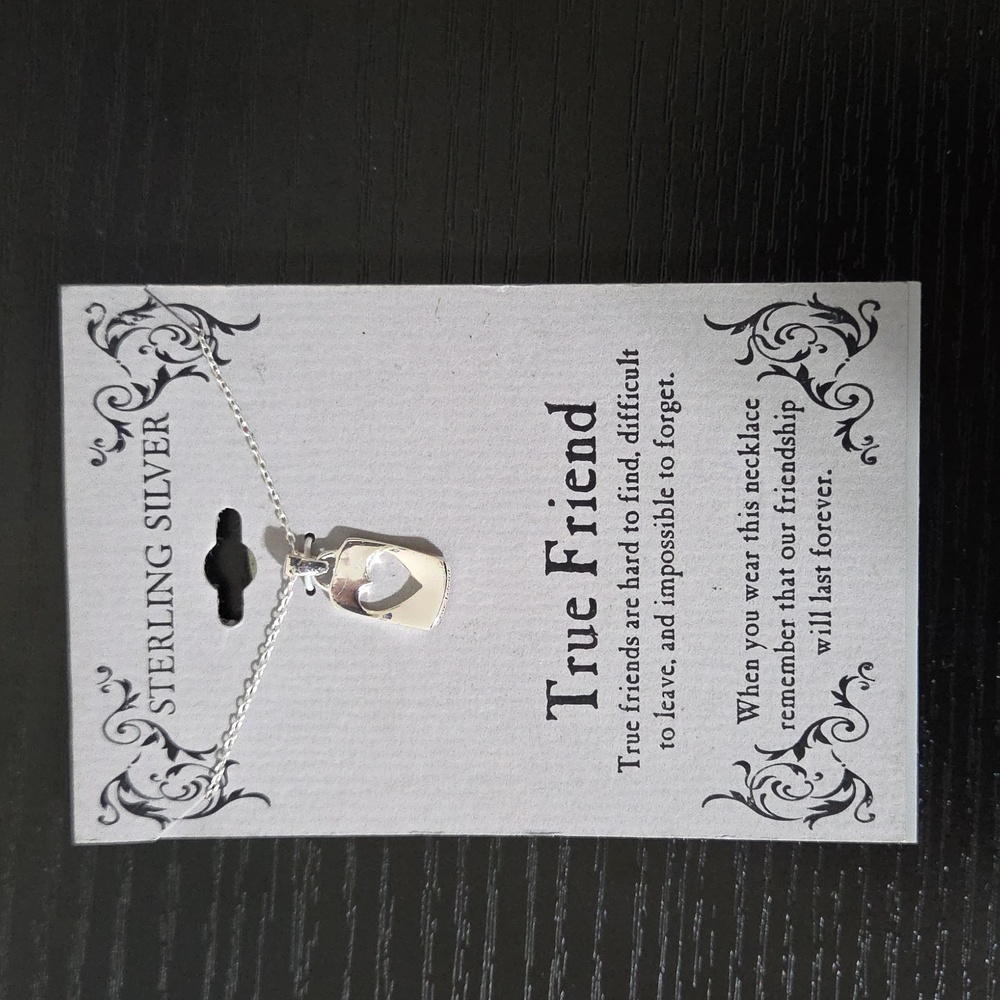 Footnotes LaRocks Sterling Silver True Friend Heart Necklace Sentiment